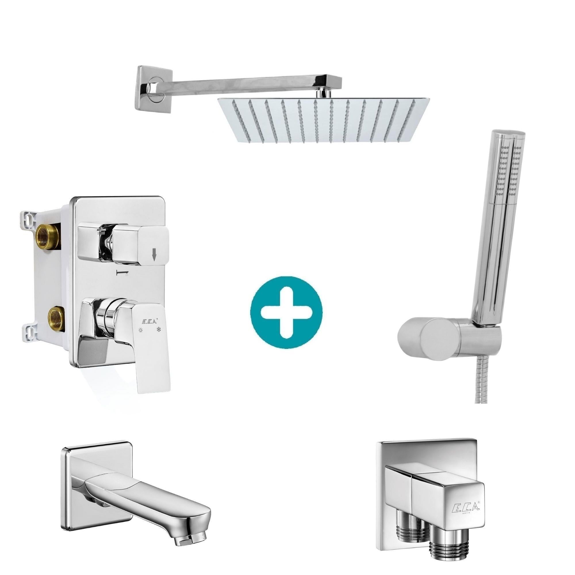 ECA Tiera Ankastre Gömme Banyo Bataryası Duş Seti Tüm Parçalar Dahil 30x30