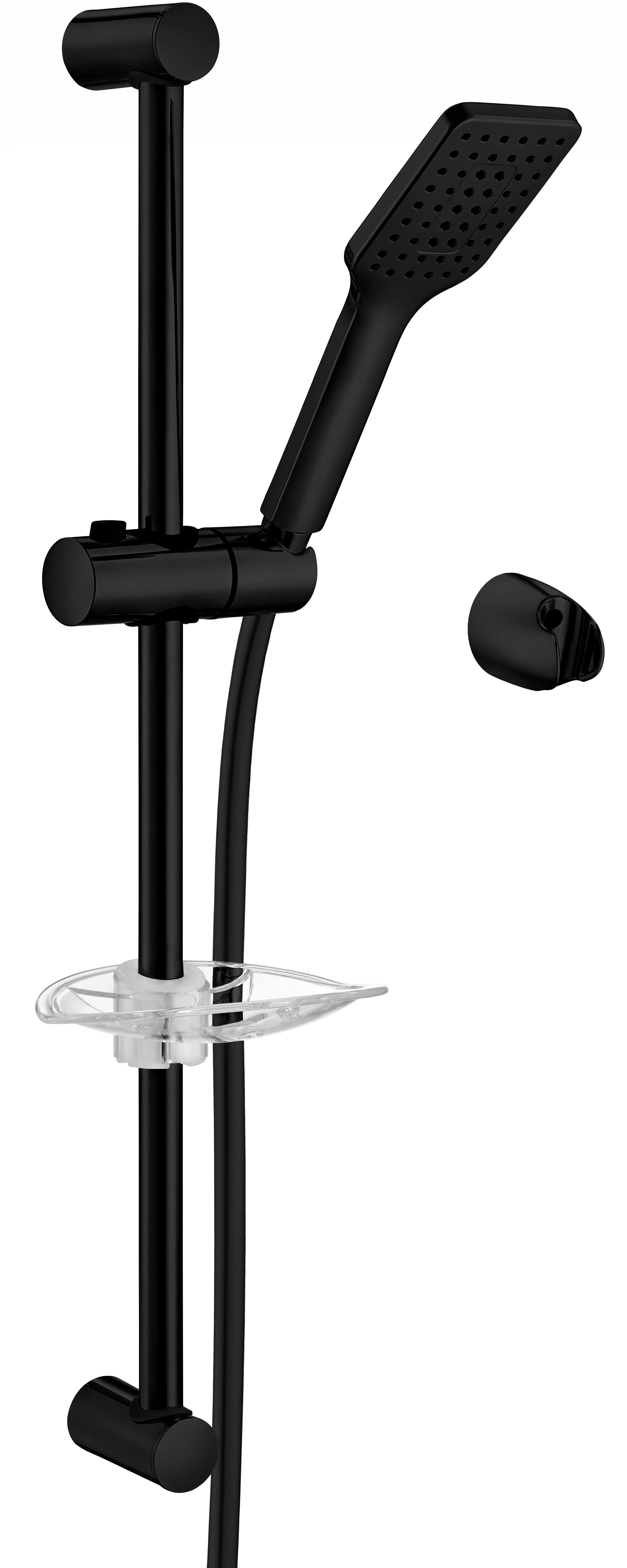 ECA Tiera Banyo Hareketli Sürgülü Duş Seti Üst Takımı Mat Siyah Renkli 102146029C1