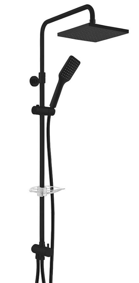 ECA Tiera Teleskobik Kolonlu Banyo Tepe Duş Sistemi Kare Takım Mat Siyah 102158042C1