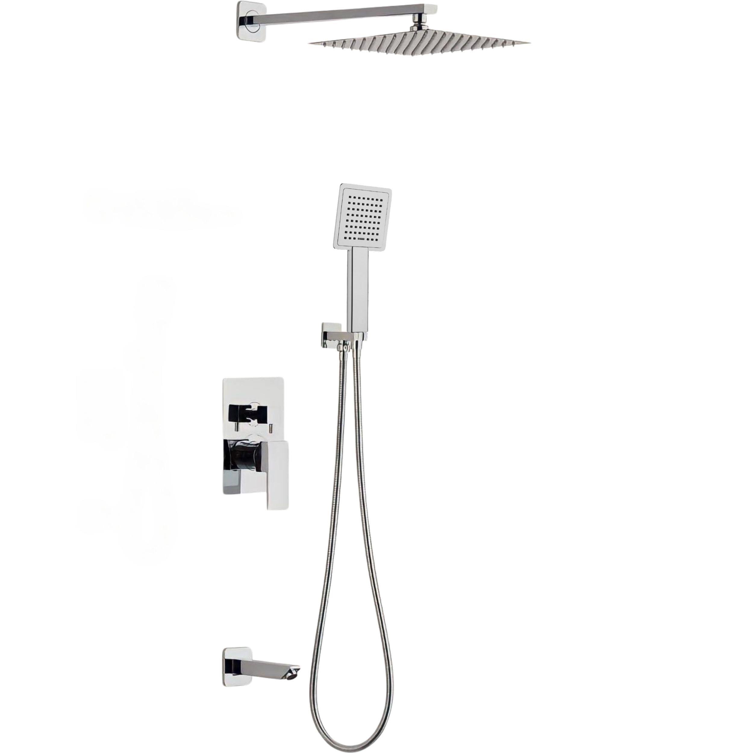 T-MAY Sart-Ç Ankastre Gömme Banyo Bataryası Duş Seti  Tüm Parçalar Dahil 30x30 Başlık