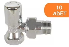 10 Adet ECA RV 1/2 Köşe Radyatör Valfi Krom Kaplamalı 602120280