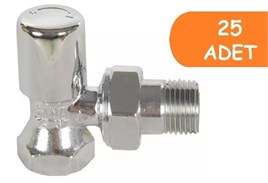 25 Adet ECA RV 1/2 Köşe Radyatör Valfi Krom Kaplamalı 602120280