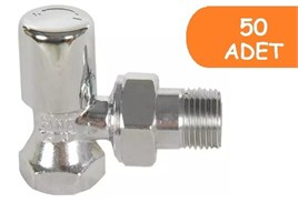 50 Adet ECA RV 1/2 Köşe Radyatör Valfi Krom Kaplamalı 602120280