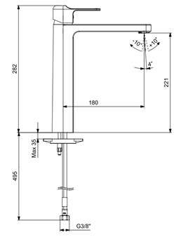 ECA Dream Ecotechnology Yüksek Tip Lavabo Bataryası Mat Siyah 102188156C1