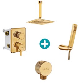 ECA Life Ankastre Gömme Banyo Bataryası Duş Seti Tüm Parçalar Dahil Altın