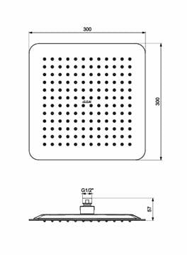 ECA Life Banyo Kare Duş Başlığı Mat Antrasit Renkli 30x30 102145777C5
