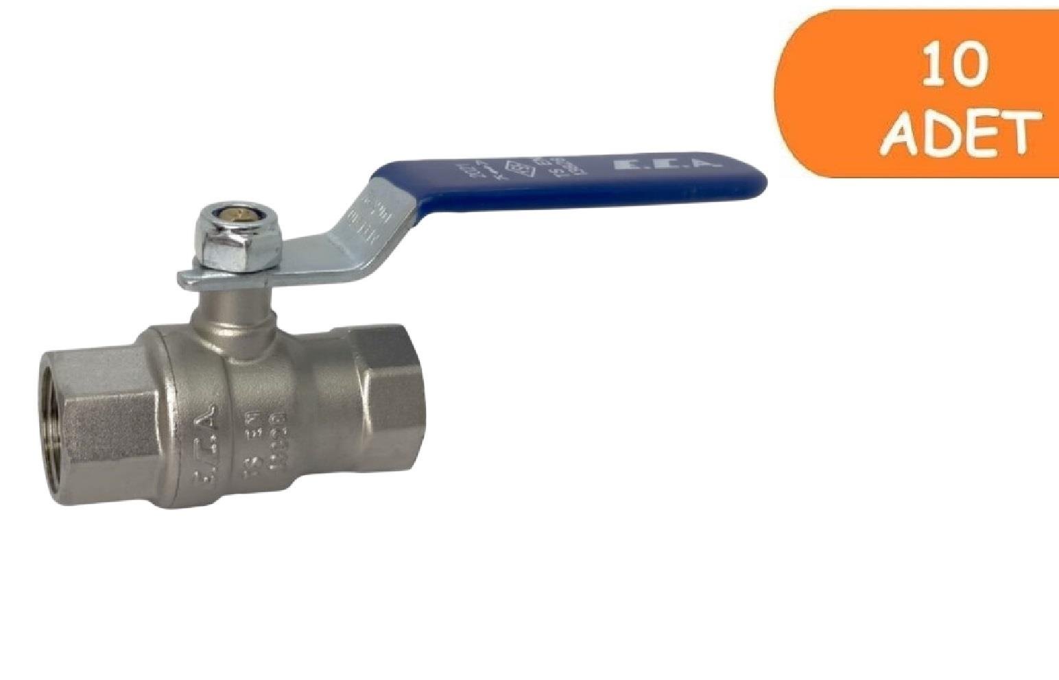 10 Adet ECA 1/2 İçme Suyu Küresel Valfi İç Vida x İç Vida PN10 602122168