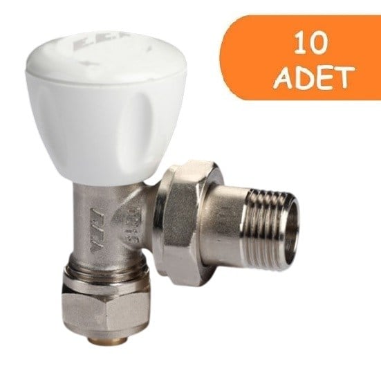 10 Adet ECA RV3 1/2 Köşe Radyatör Valfi Pex Petek Havlupan Vanası 602120721