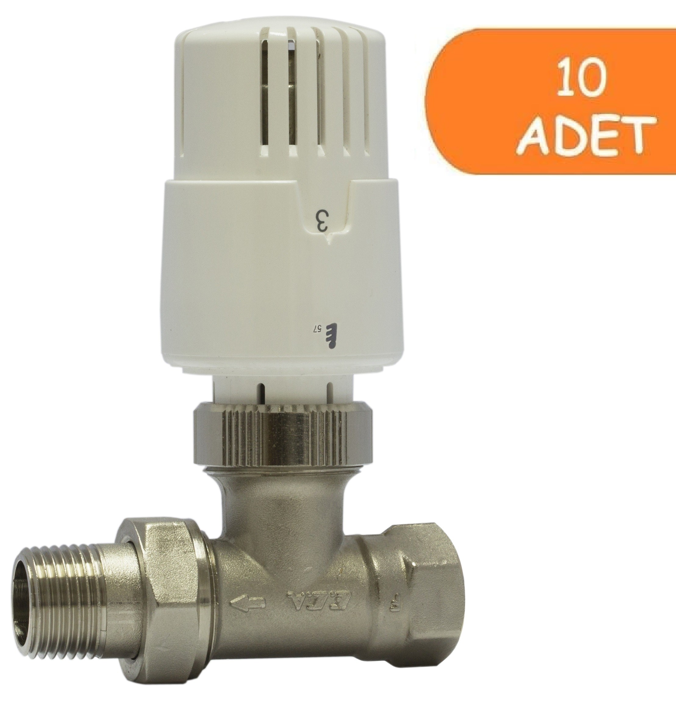 10 Adet ECA TRV4 1/2 Termostatik Düz Radyatör Valfi Pex 602120779