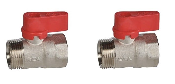 2 Adet ECA 3/8 Mini Küresel Valfi İç Vida X Dış Vida 102122027