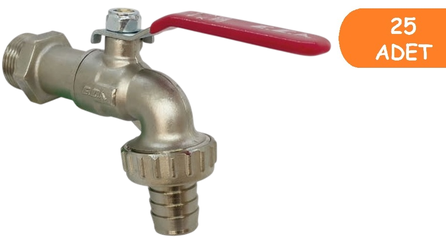 25 Adet ECA 1/2 Küresel Boşaltma Bahçe Musluğu 602109004