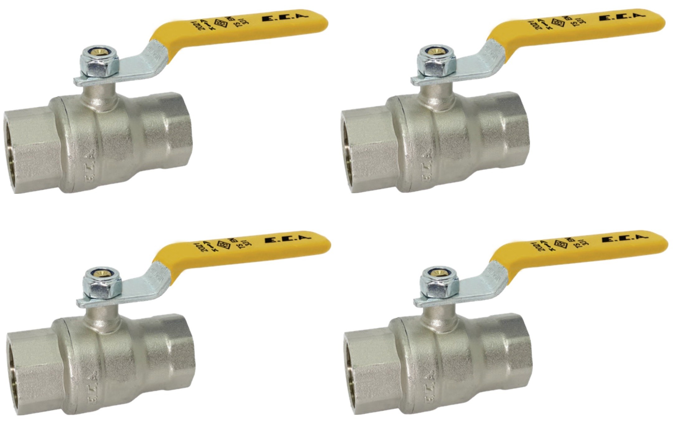 4 Adet ECA 3/4 Doğalgaz Küresel Vana / Valf MOP 0.5 602122152