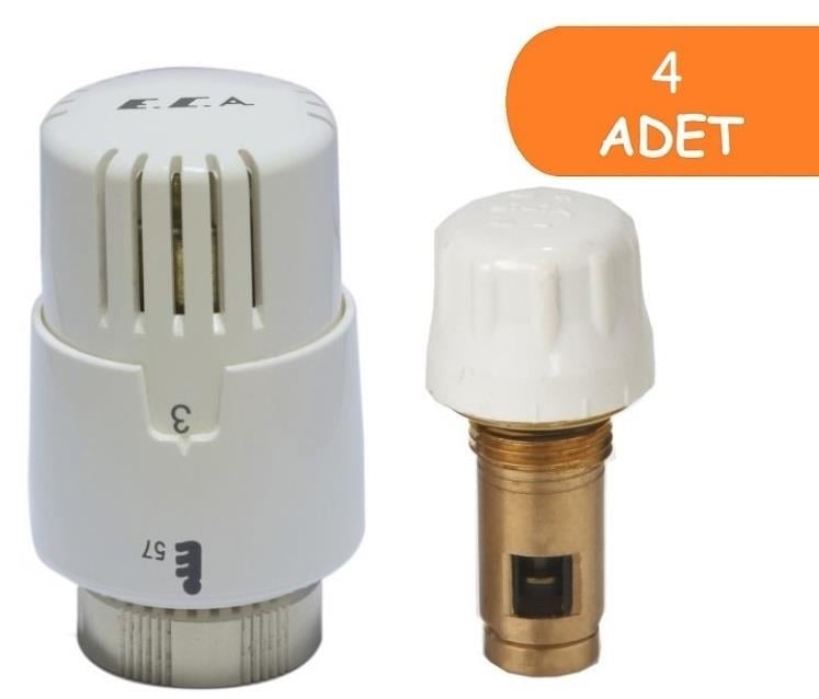 4 Adet ECA Termostatik TRV4 Kafa Grubu 41,3mm 602120813