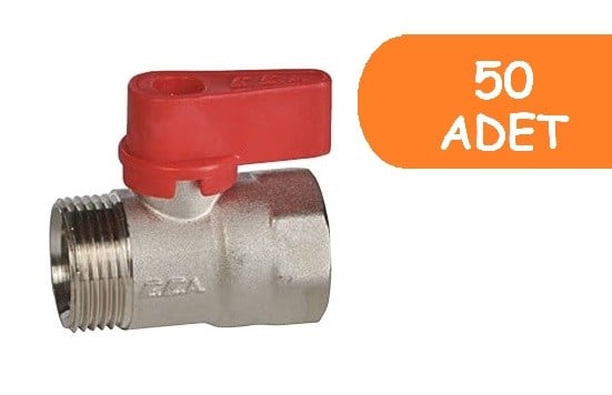 50 Adet ECA 1/2 Mini Küresel Valfi İç Vida X Dış Vida 102122028