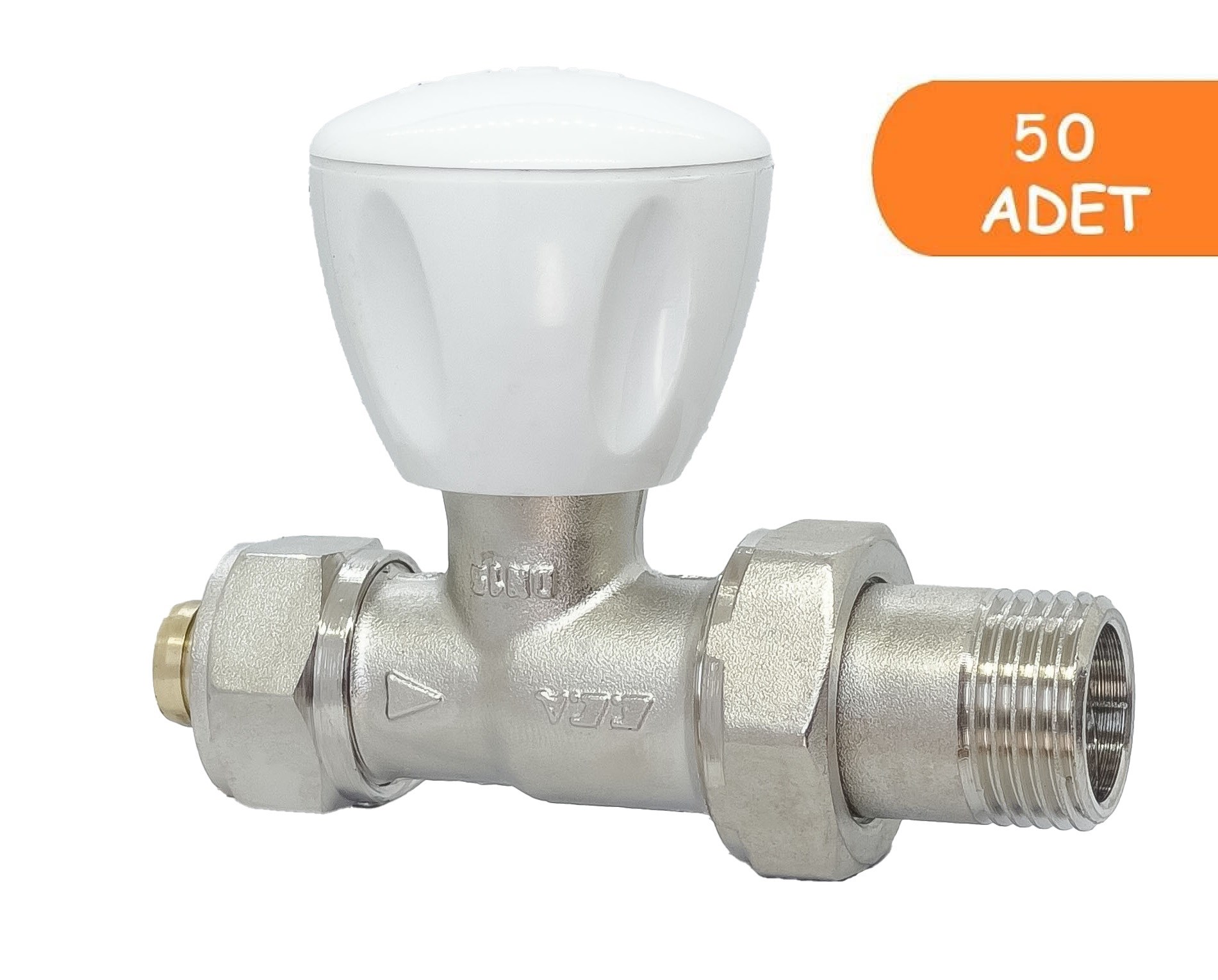 50 Adet ECA RV3 1/2 Düz Radyatör Valfi Pex Petek Havlupan Vanası 602120722