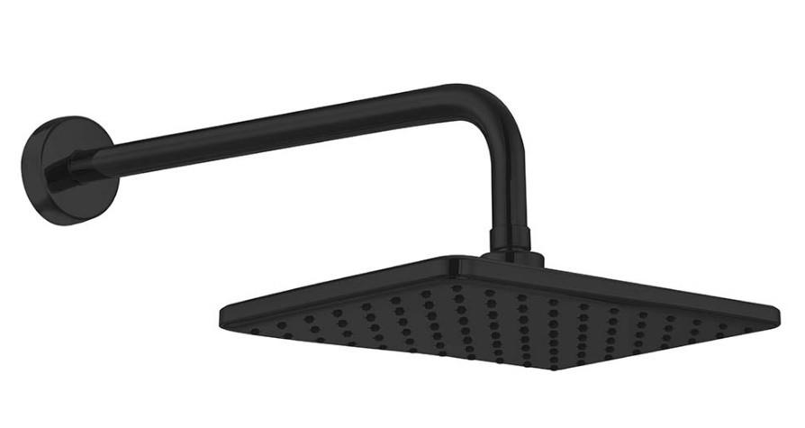 AR Lucia Banyo Dikdörtgen Duvardan Duş Başlığı Mat Siyah Renkli 103545060