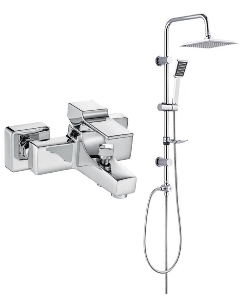 ECA Caro Banyo Bataryası 424+TEMA Rain Quadro Tepe Duş Seti 53240   2'li Set