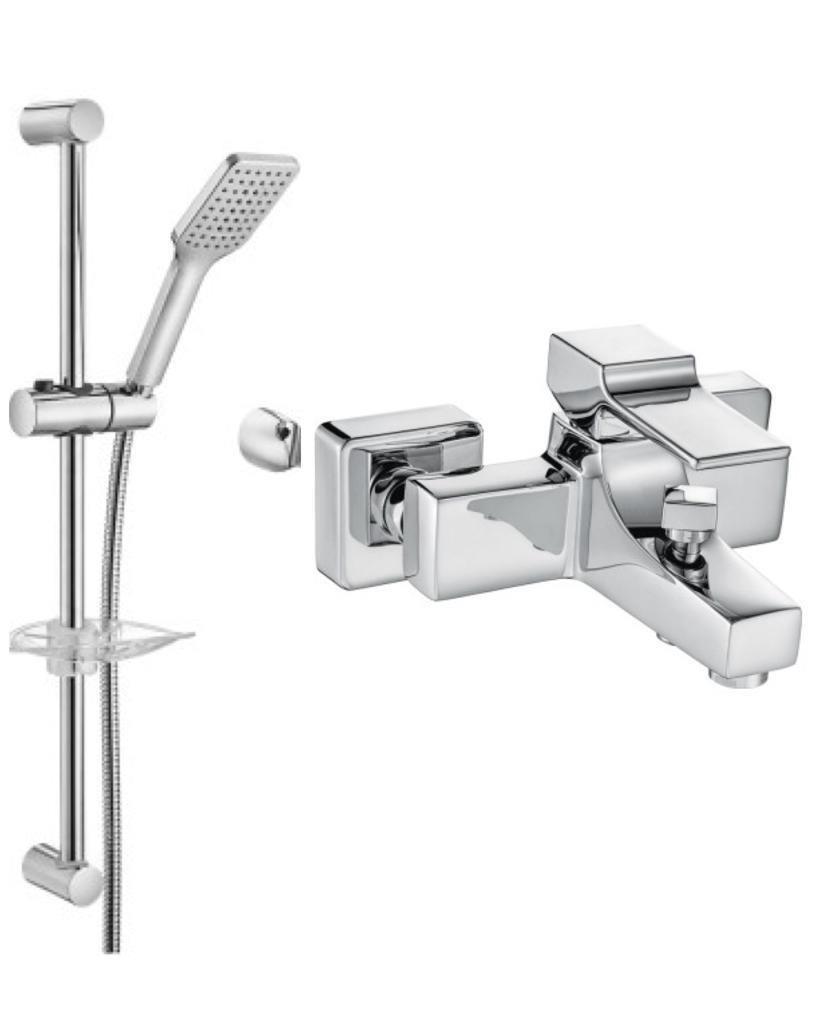 ECA Caro Banyo Bataryası 424+Tiera Sürgülü Banyo Duş Takımı 029  2'li Set