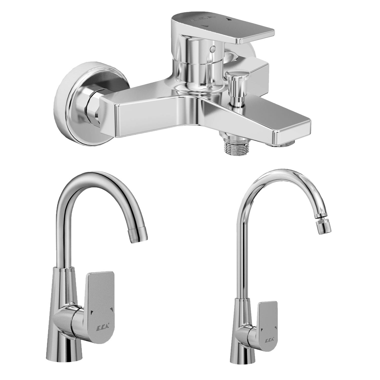 ECA Dalia 3'lü Batarya Seti(Banyo 488+Kuğu Lavabo 118+Eviye 126)