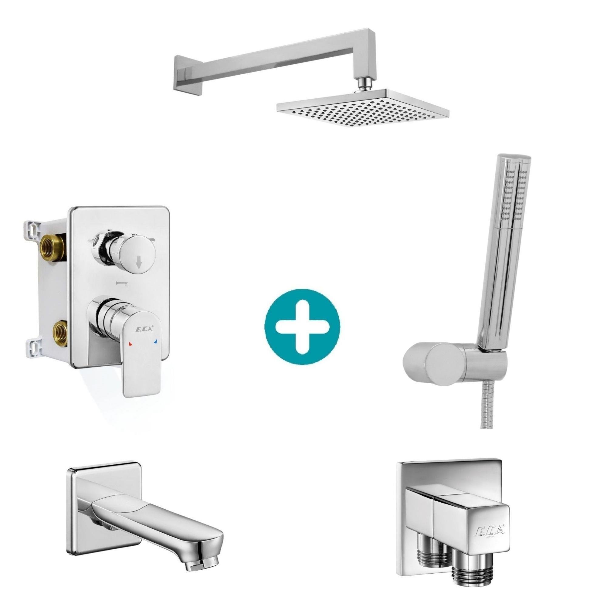 ECA Dalia Ankastre Gömme Banyo Bataryası Duş Seti Tüm Parçalar Dahil 