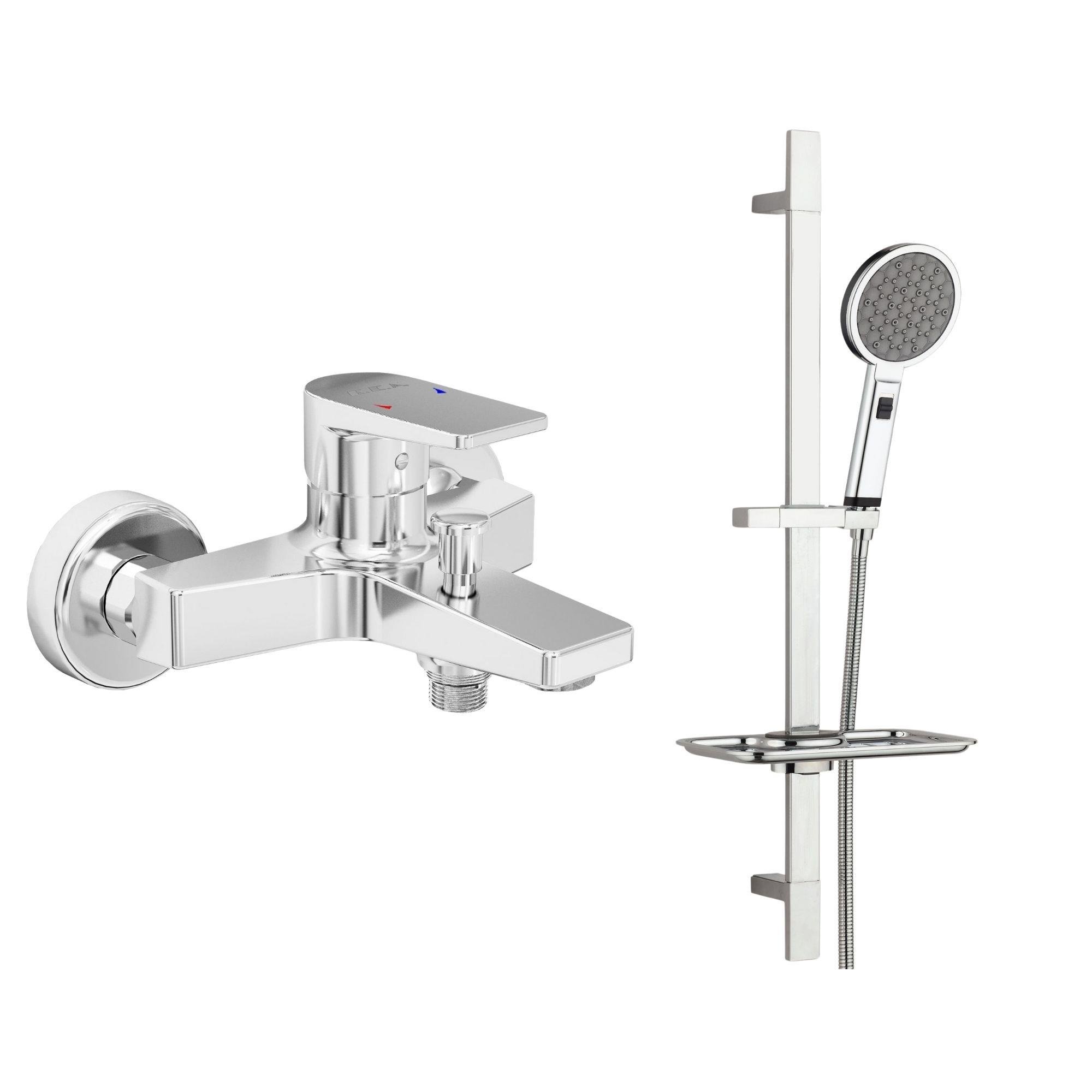 ECA Dalia Banyo Bataryası + T-MAY Gediz Kare Borulu Hareketli Sürgülü Duş Seti Üst Takımı