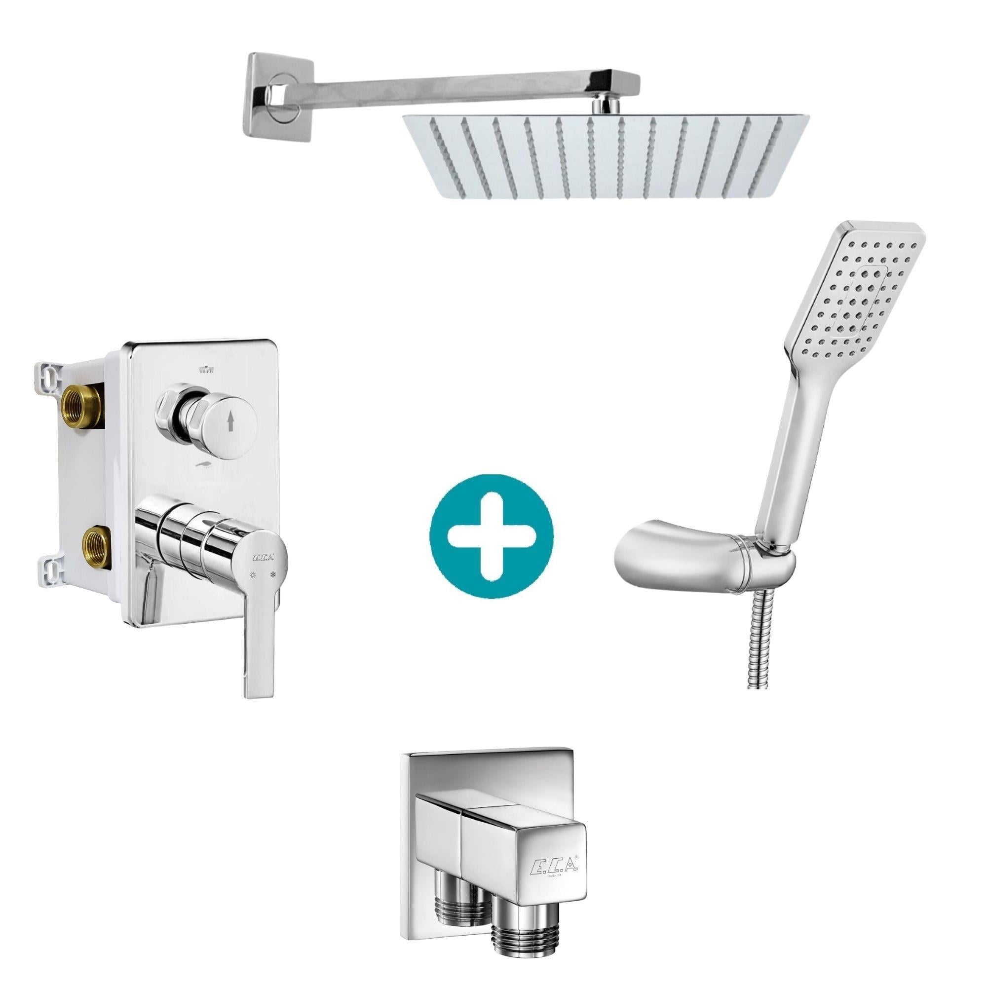 ECA Delta Ankastre Gömme Banyo Bataryası Duş Seti Tüm Parçalar Dahil 30x30