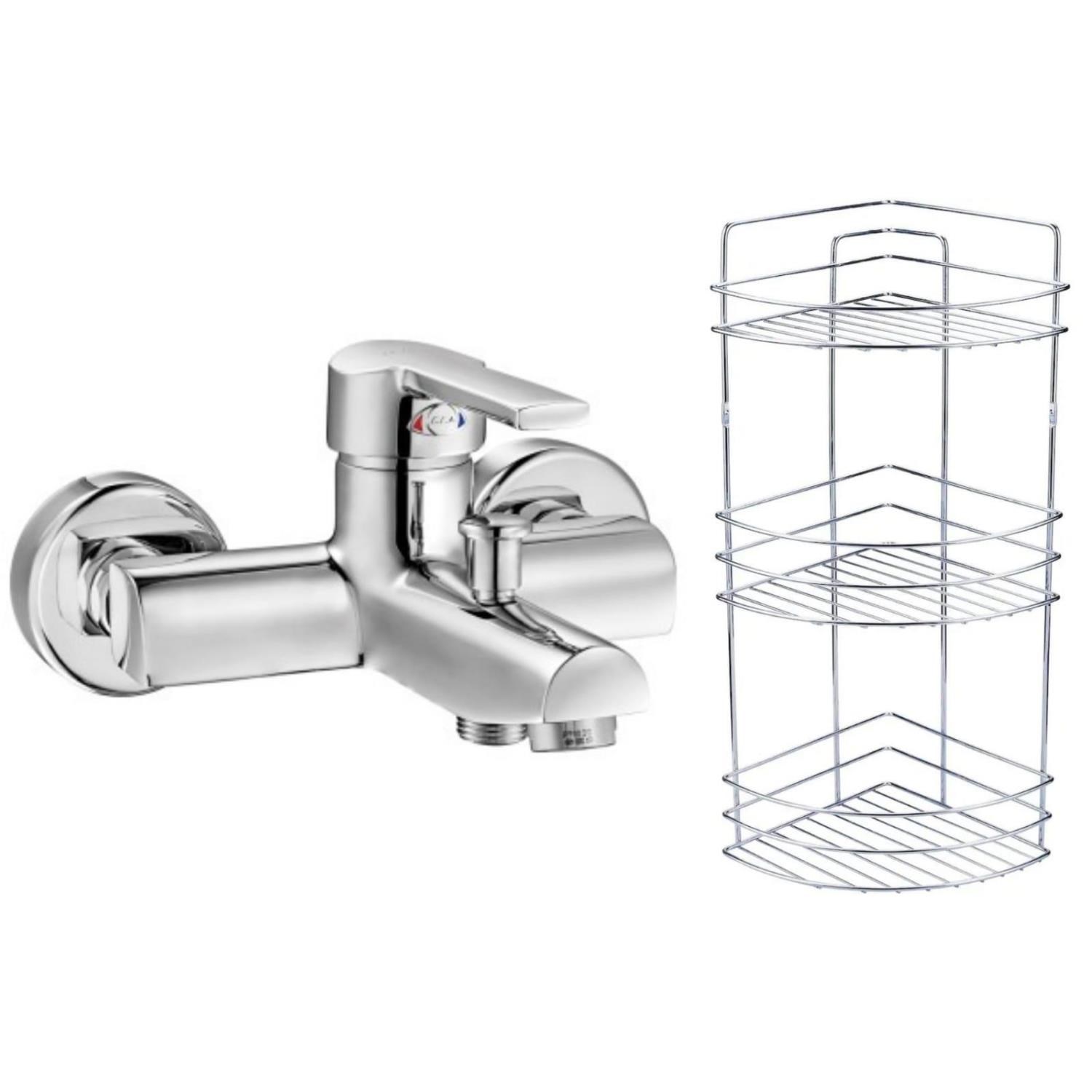 ECA Delta Banyo Bataryası 102102346+Metal Tel Süngerlik 3'lü Raf  Köşe 2'li Set
