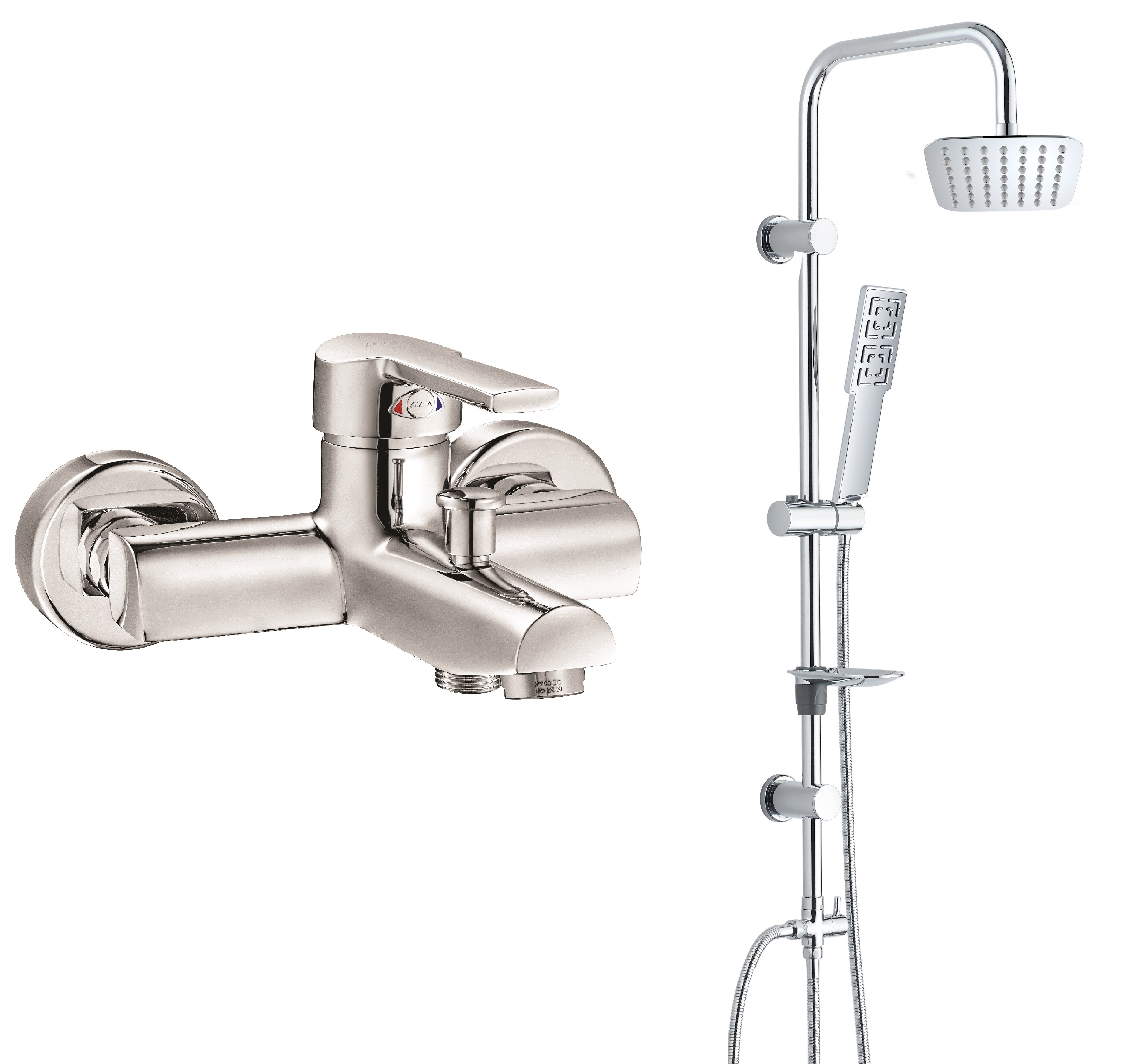 ECA Delta Banyo Bataryası + T-MAY Sarte Tepe Duş Takımı Seti Krom Paslanmaz