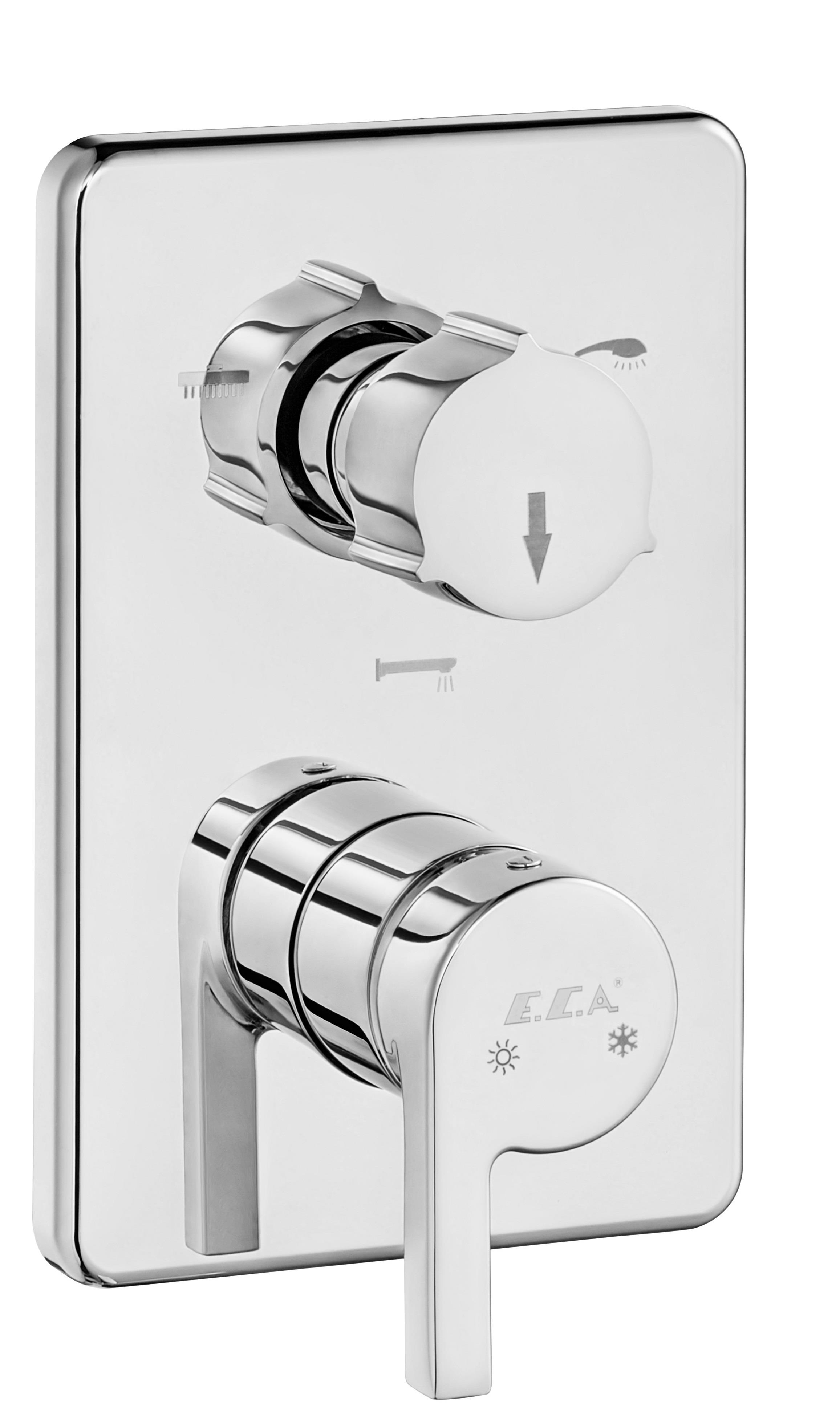 ECA İcon Ankastre Banyo Bataryası Sıva Üstü 3 Yollu 102167331H-K