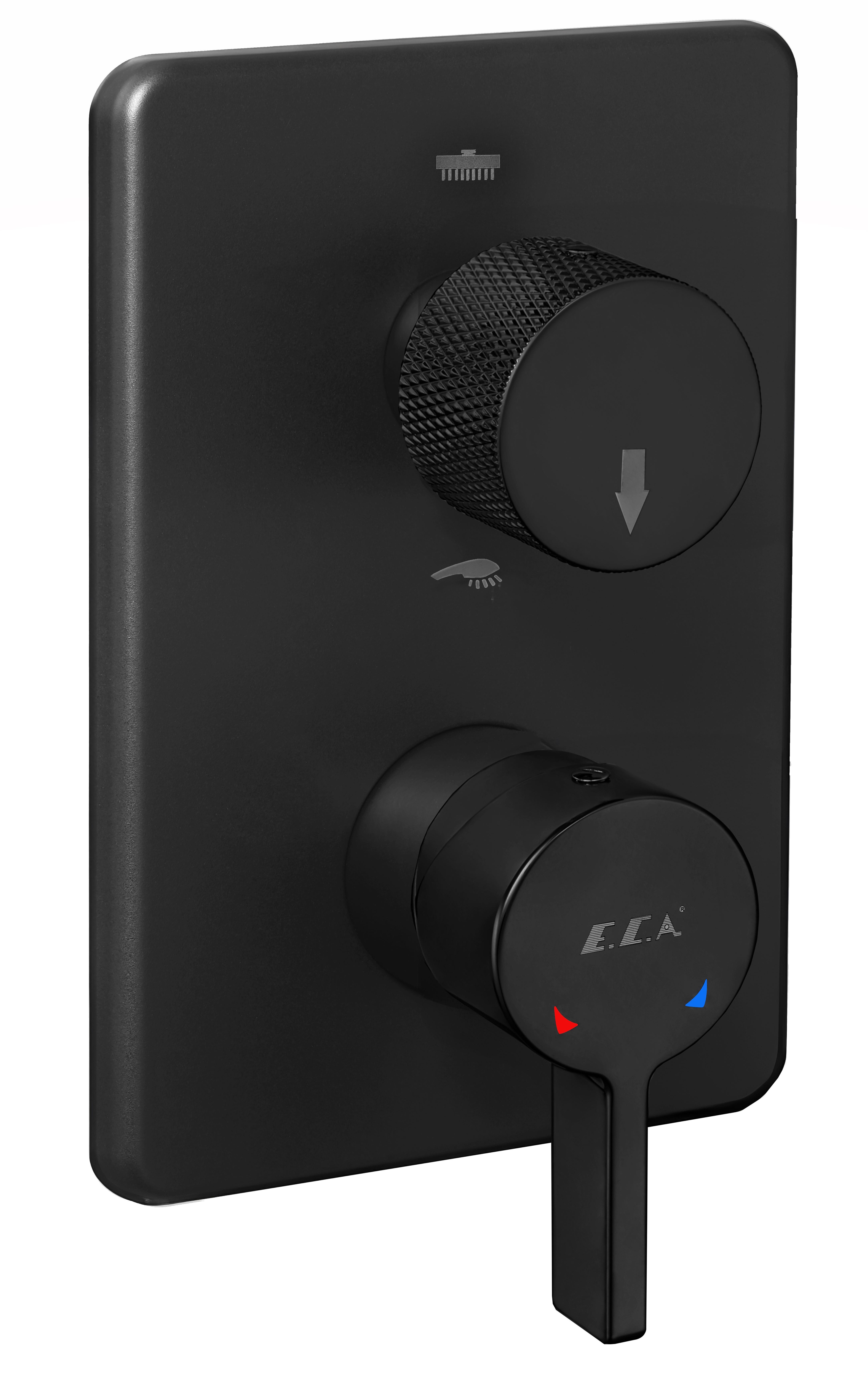 ECA Life Ankastre Banyo Bataryası Sıva Üstü 2 Yollu Mat Siyah Renkli 102167222C1-KDE