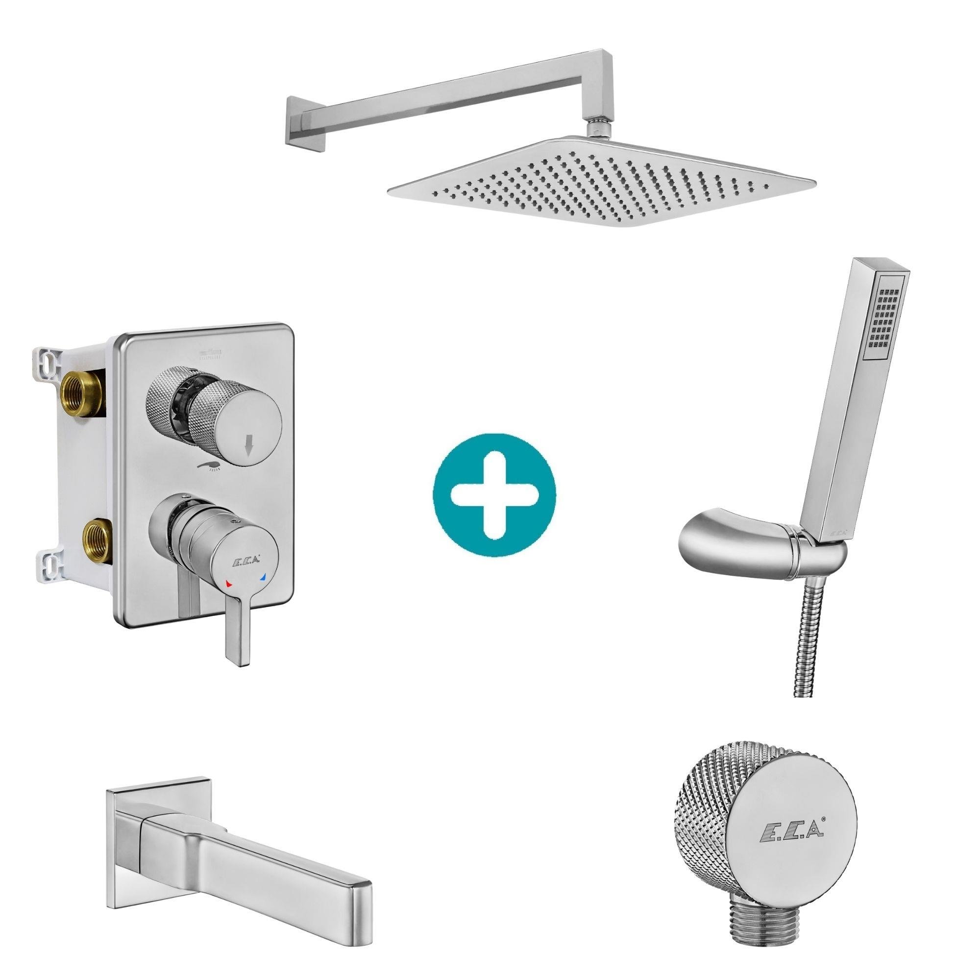 ECA Life Ankastre Gömme Banyo Bataryası Duş Seti Tüm Parçalar Dahil 