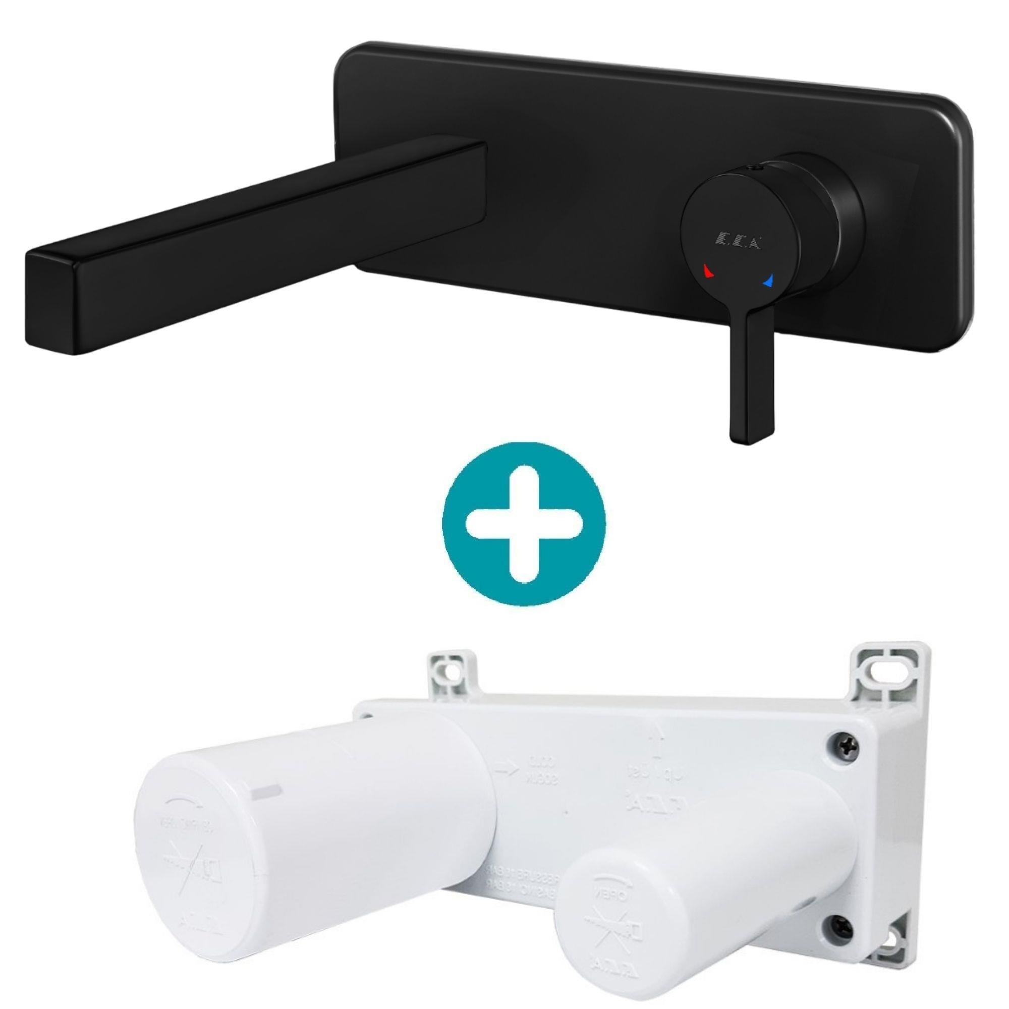 ECA Life Ankastre Lavabo Bataryası Sıva Üstü Ve Sıva Altı Grubu Tek Rozet Mat Siyah