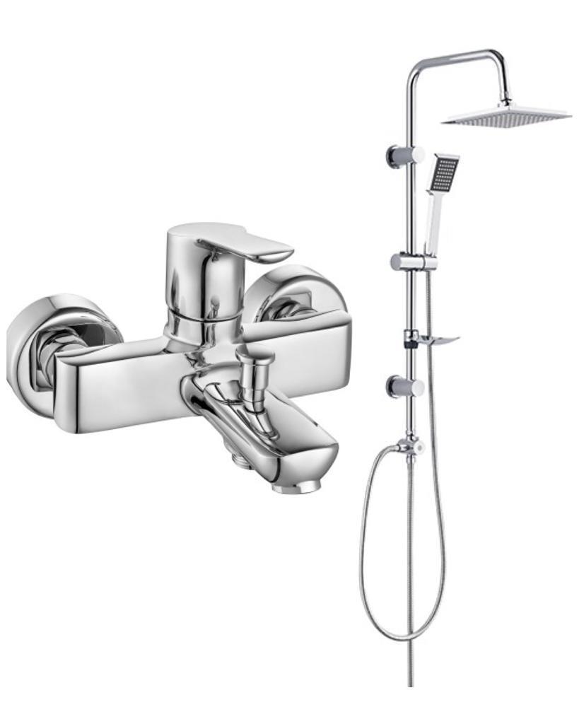 ECA Luna Banyo Bataryası 450+TEMA Rain Quadro Tepe Duş Seti 53240   2'li Set