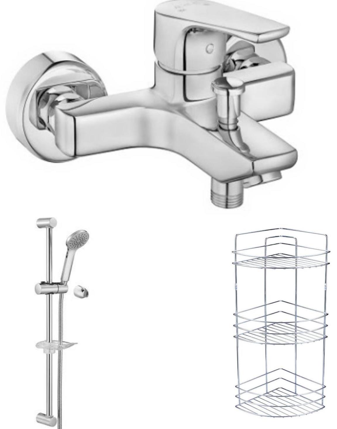 ECA Niobe Banyo Bataryası+ECA Spil Duş Takımı+Metal 3 Köşe Raf   (482+023)