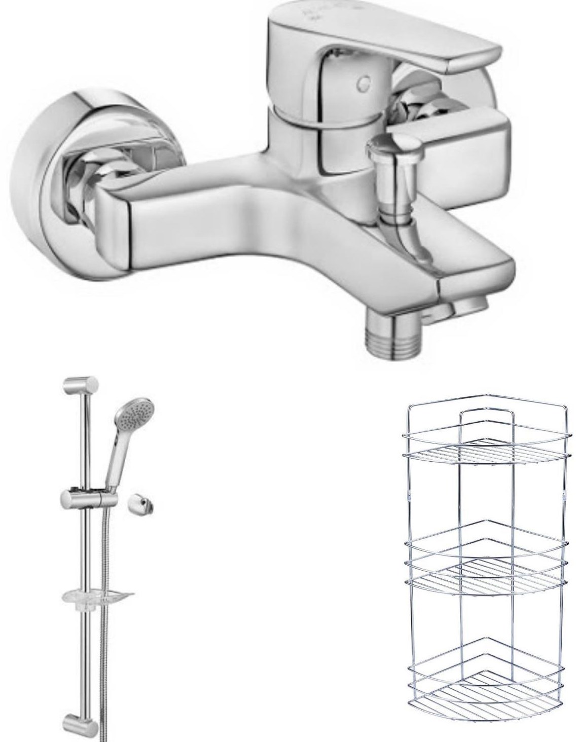 ECA Niobe Banyo Bataryası+ECA Spil Duş Takımı+Metal 3 Köşe Raf   (482+023)
