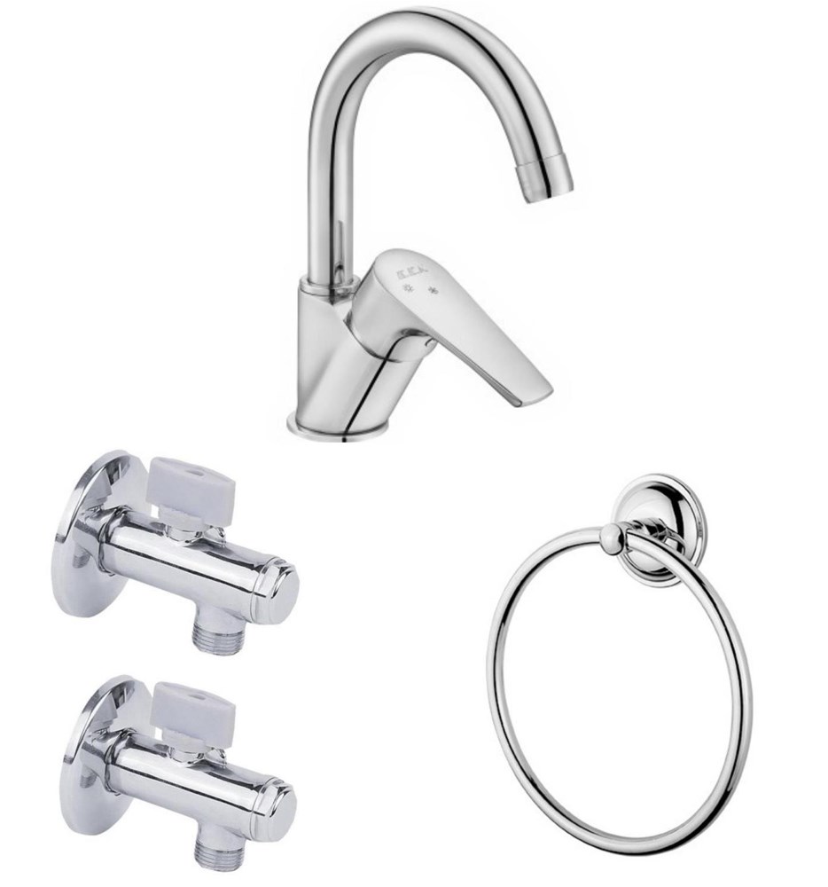 ECA Niobe Kuğu Lavabo Batarya 054+ECA Filtrel Ara Musluk+Havluluk