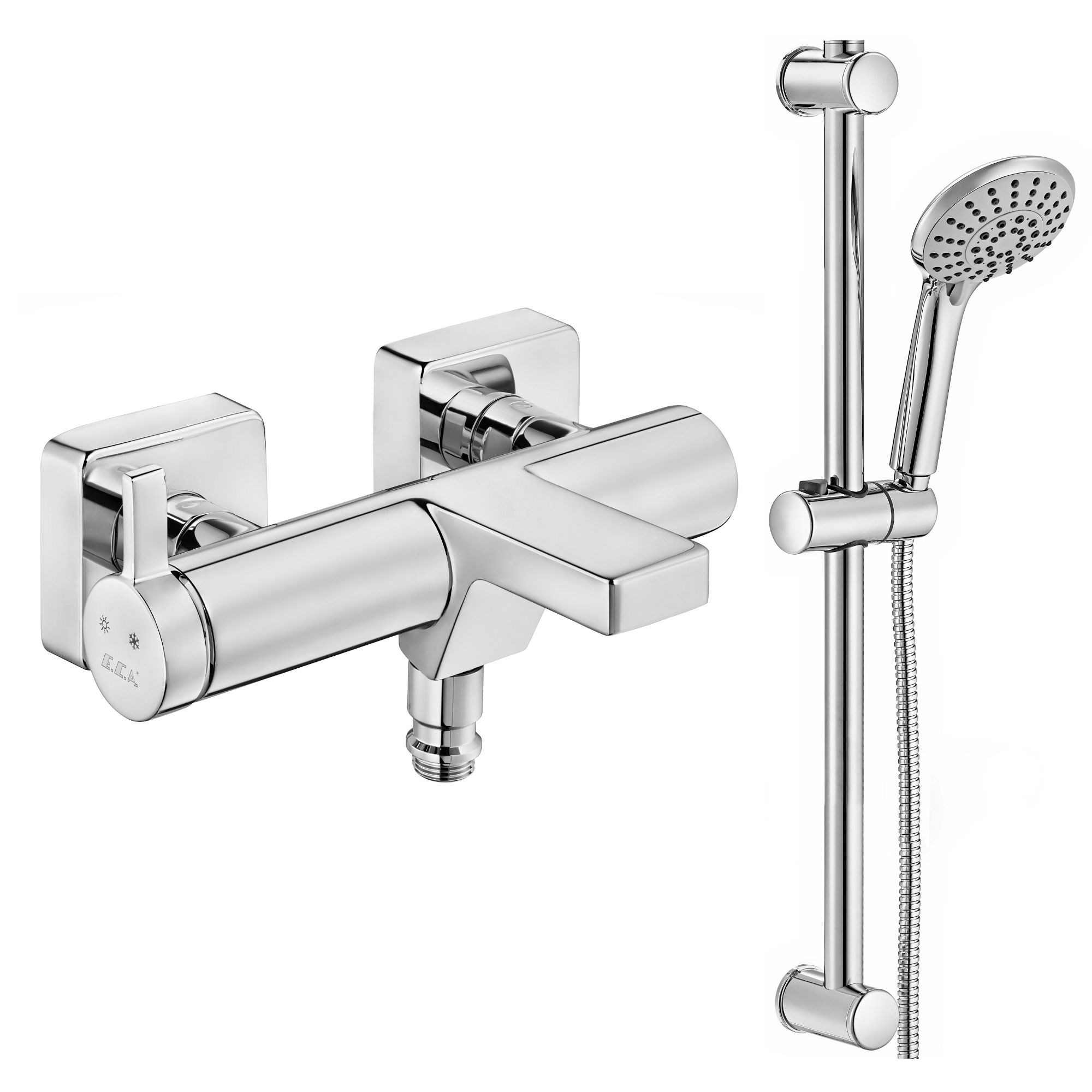 ECA Purity Banyo Bataryası + ECA Logica Sürgülü Duş Seti Üst Takımı