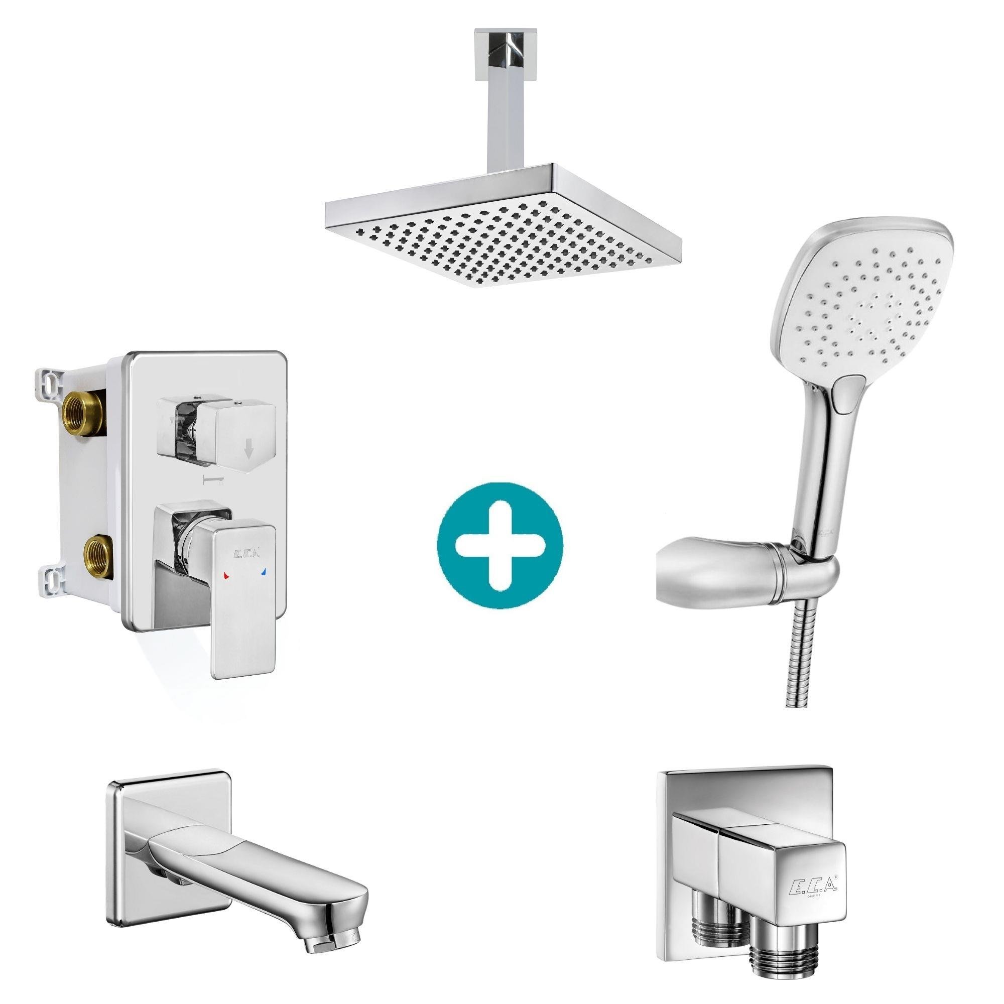 ECA Royal Ankastre Gömme Banyo Bataryası Duş Seti Tüm Parçalar Dahil Tavandan