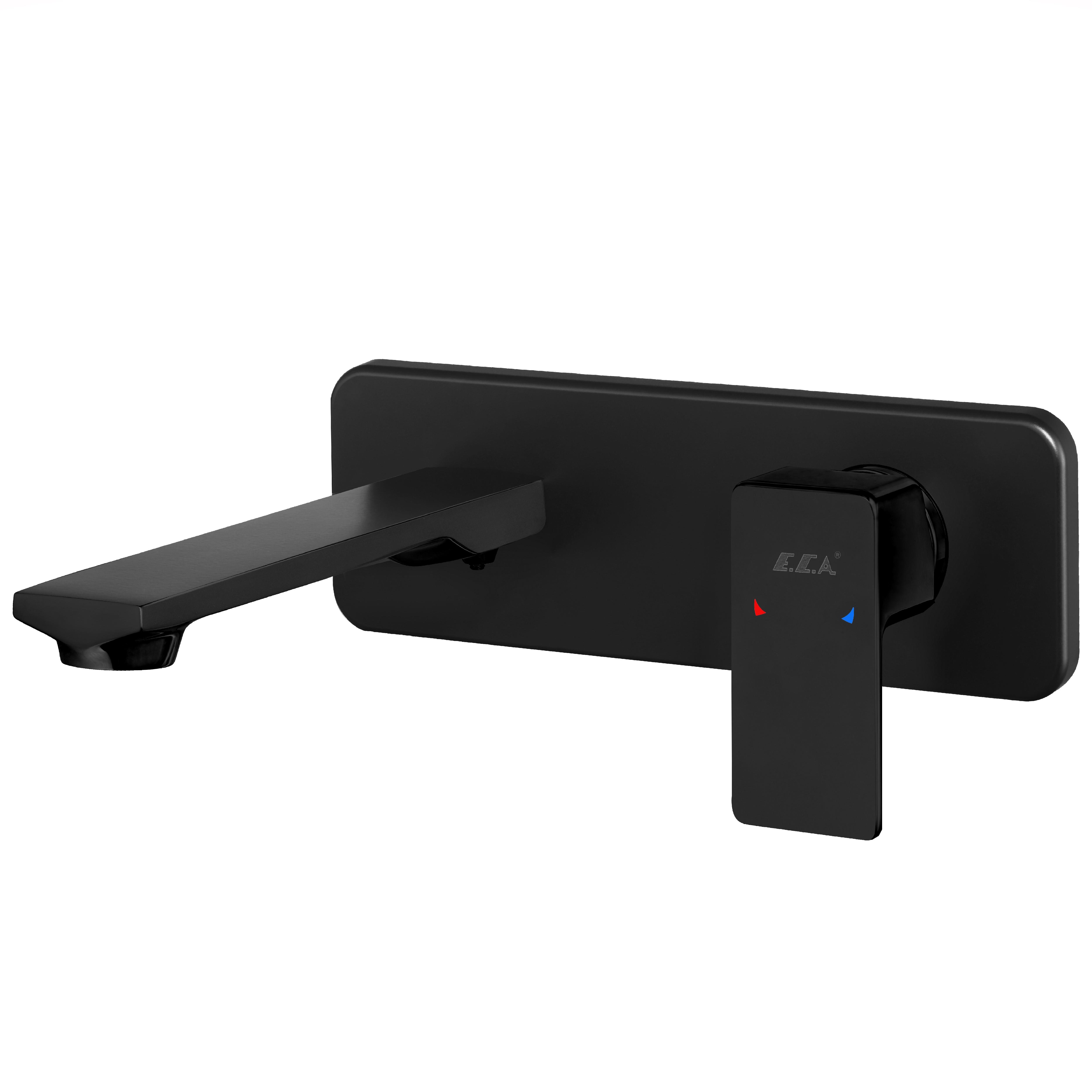 ECA Royal Ankastre Lavabo Bataryası Sıva Üstü Tek Rozet Mat Siyah 102167621C1-K