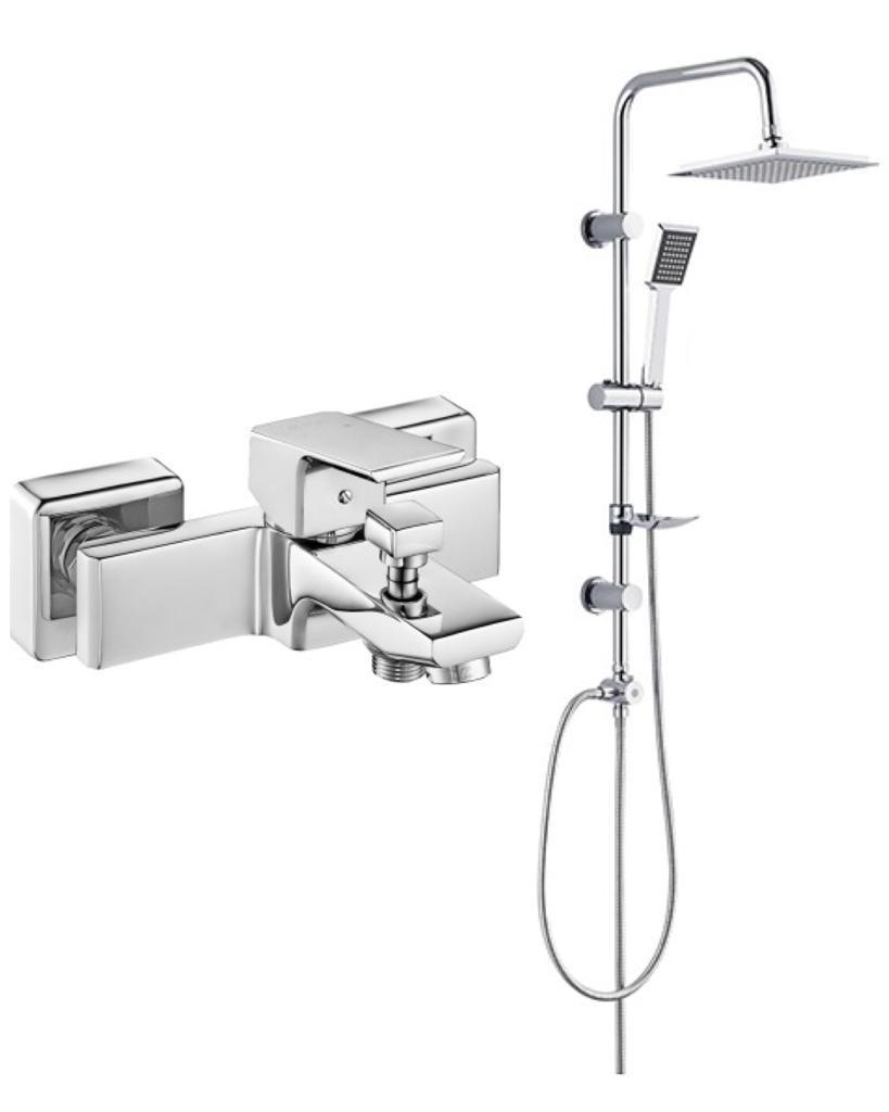 ECA Tiera Banyo Bataryası 469+TEMA Rain Quadro Tepe Duş Seti 53240 2'li Set