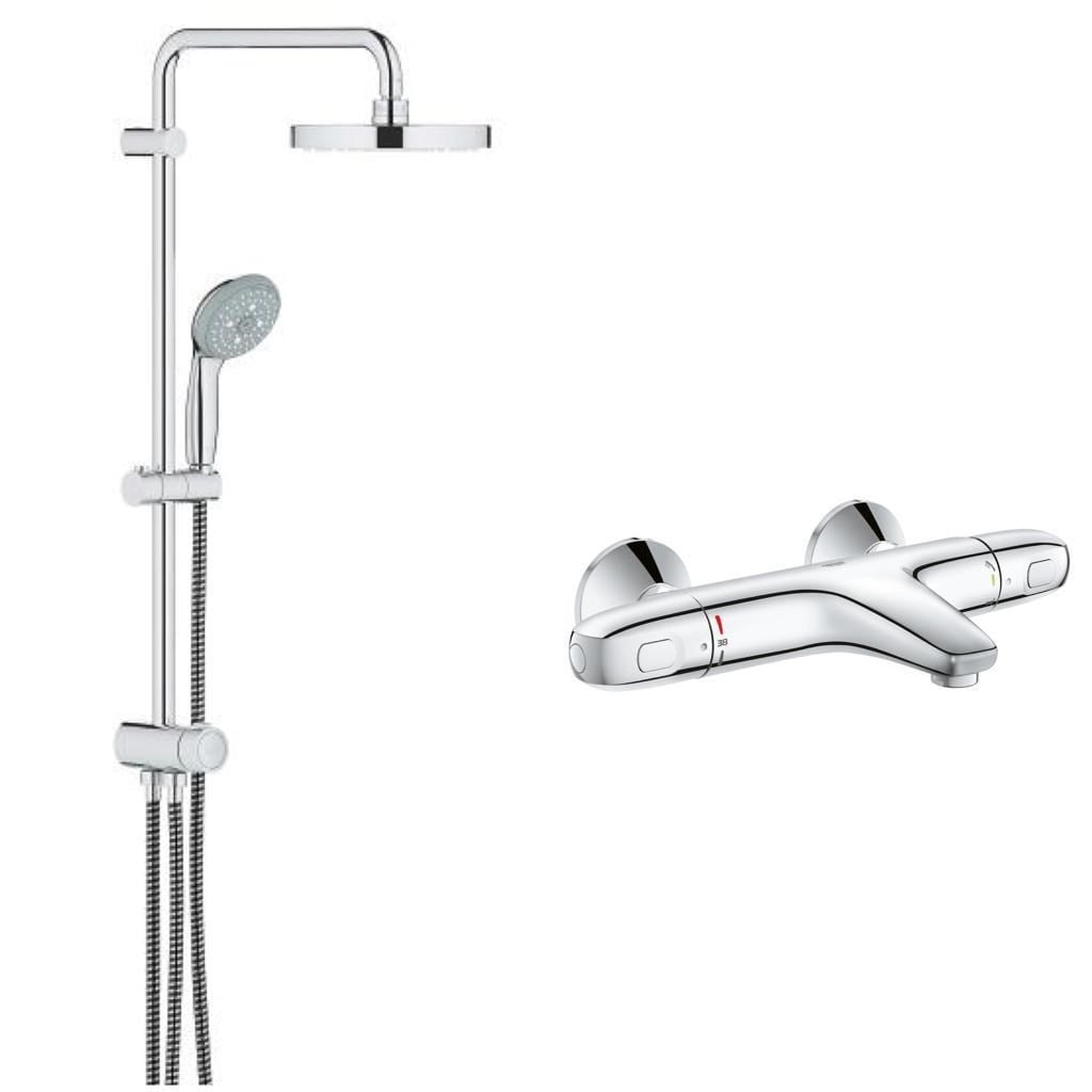 Grohe Grohtherm 1000 Termostatik Banyo Bataryası New Tempesta Tepe Duş Seti