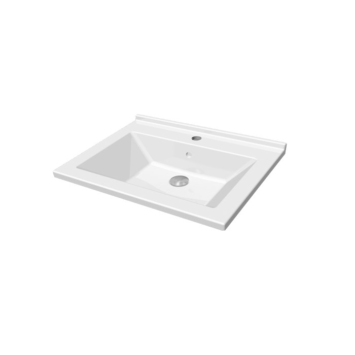 İDEVİT 60CM Merkür Dolap Uyumlu 25MM İnce Bantlı Lavabo