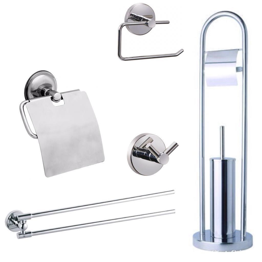 MaxiFlow Banyo 5'li Aksesuar Seti+Havluluk+Askılık+Kağıtlık+Fırça
