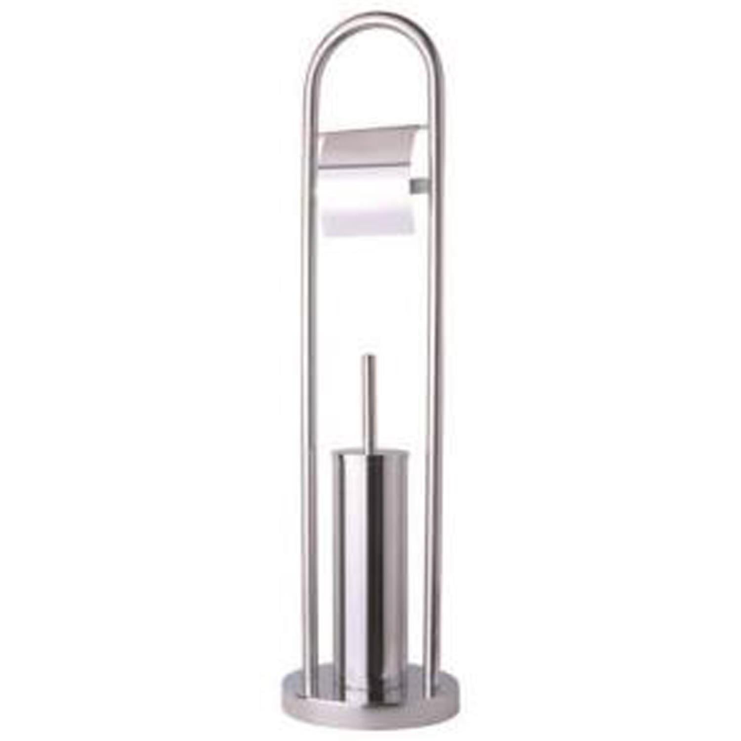 Maxiflow Banyo Wc Tuvalet Krom Ayaklı Fırçalık Seti Paslanmaz Kağıtlıklı 304K.72