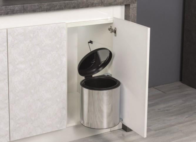 Maxiflow Smart Dolap İçi Çöp Kovası 11Lt Krom Mutfak Paslanmaz