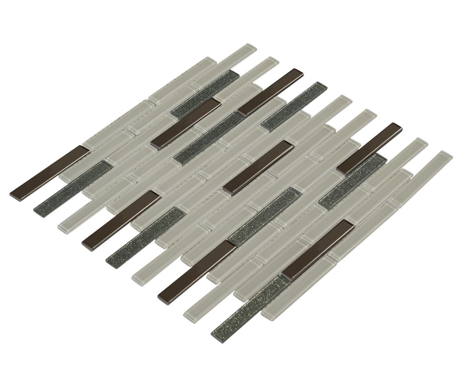 Mutfak Tezgah Arası Kristal Cam Mozaik MCM MP 931 15x98