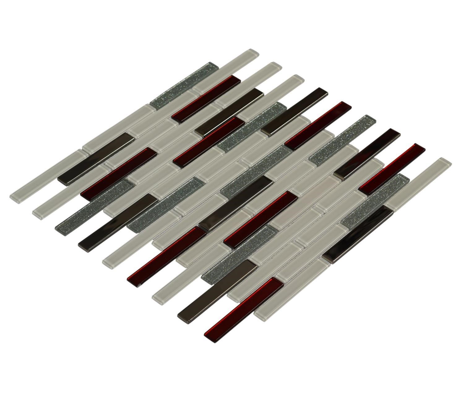 Mutfak Tezgah Arası Kristal Cam Mozaik MCM MP 930 15x98