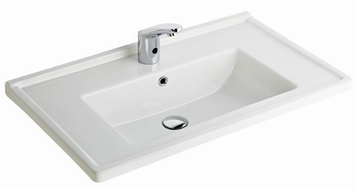 Seramiksan Silva Kare Hilton Dolap Uyumlu Etajerli Lavabo 80CM