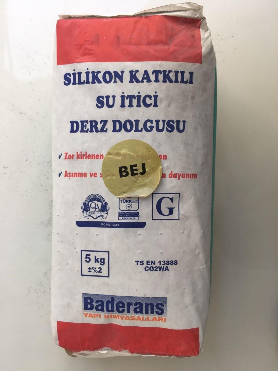 Silikon Katkılı Su İtici Derz Dolgusu Bej 5 KG