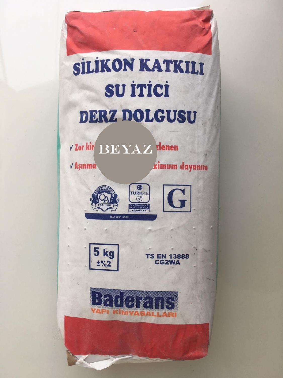 Silikon Katkılı Su İtici Derz Dolgusu Beyaz 5 KG